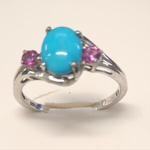 Turquoise and amethyst ring